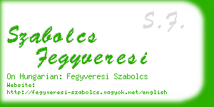 szabolcs fegyveresi business card